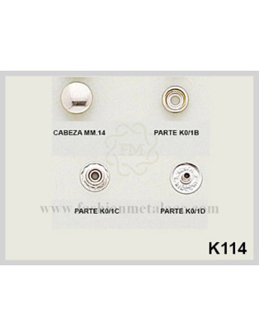 Broche presión K-114 (Paquetes de 500 Uds.)