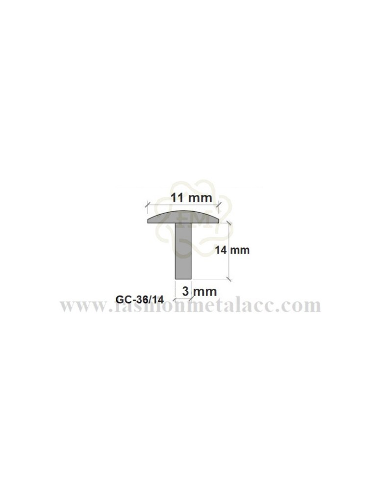 Male rivet with head GC-36 (Packages 100 units.)