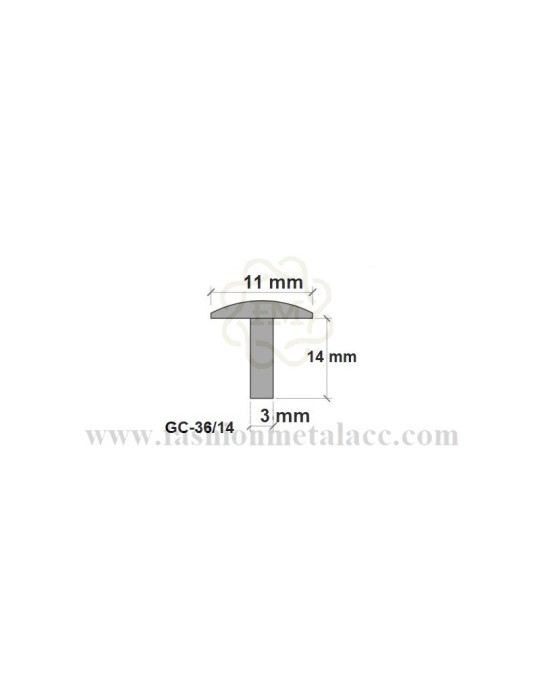 Male rivet with head GC-36 (Packages 100 units.)