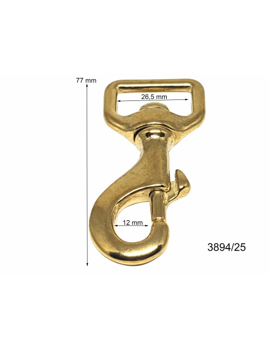 Mosquetón para perro anilla de pase 25 mm