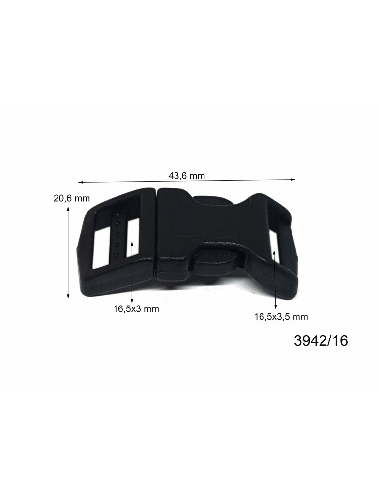 Cierre plástico para perro pase 16 mm